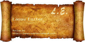 Lassu Eszter névjegykártya